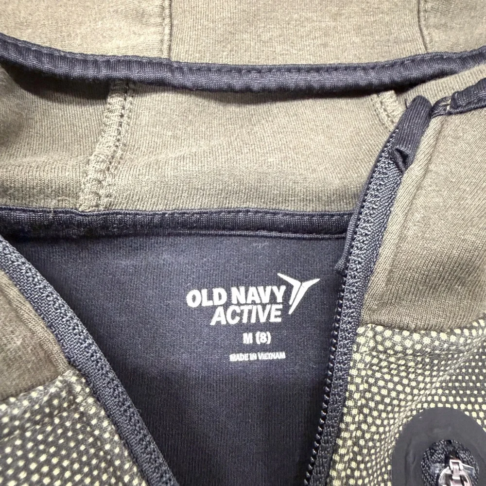 Old Navy Active Camo Green Black Full‎ Zip Hoodie Boys M (8)